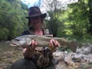 Claudia and Marble trout, May